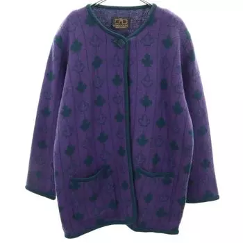 LONGHOUSE wool Long sleeve knit cardigan L Purple Women Used