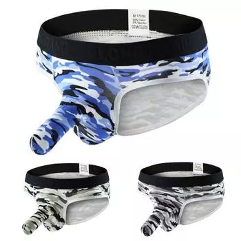Longjiang мужские трусы камуфляжный принт U выпуклые трусы тонкое легкое нижнее белье для сна S