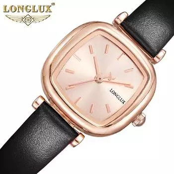 LONGLUX новые роскошные женские часы высшего бренда с квадратной коробкой, водонепроницаемые женские кварцевые часы