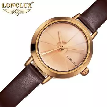 LONGLUX новые роскошные женские часы высшего бренда с коробкой, модные простые женские кварцевые часы в стиле ретро