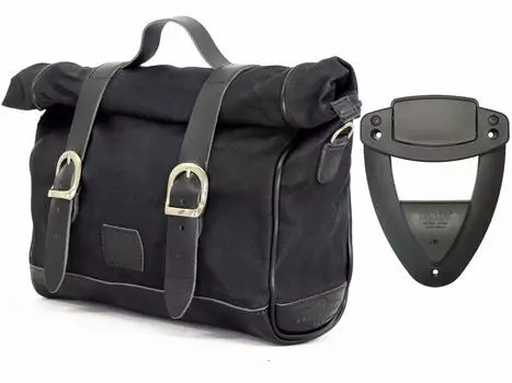 LONGRIDE Heritage Saddle Bag Roll Top Black HQR133WBLA CLICK-ON (9.5L)