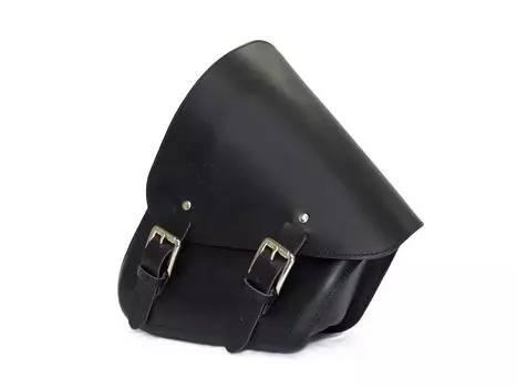 LONGRIDE Single Side Swing Arm Bag Harley Softail CUS275 (Black Leather)
