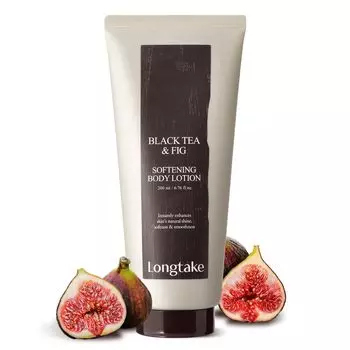 LONGTAKE Official Black Tea Fig Softening Body Lotion 200ml Корейская косметика Аромат инжира Увлажняющее веганское молочко для тела и