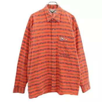 LONGUE DISTANCE 80-е Винтаж Сделано во Франции Комбинезон ручка Рубашка с длинным рукавом Мужской Б/У