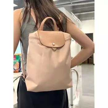 Longxiang нейлоновый рюкзак с вышитой лошадью водонепроницаемый складной рюкзак для отдыха и спорта, легкий школьный рюкзак для женщин розовый