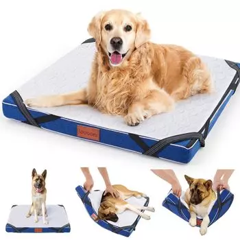 LOOBANI Уход за собаками Профилактика пролежней Уход за пожилыми собаками Идеально подходит для домашних животных со слабыми ногами Кровать, Кровать, Водонепроницаемая, Кровать, Моющаяся, Водонепроницаемая, темно-синий