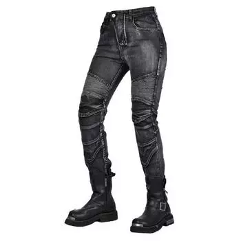 LOONG + БАЙКЕР + мотоциклетные джинсы женские + мотоциклетные повседневные брюки в стиле ретро + гоночные брюки с защитой от падения по бездорожью XXS серый