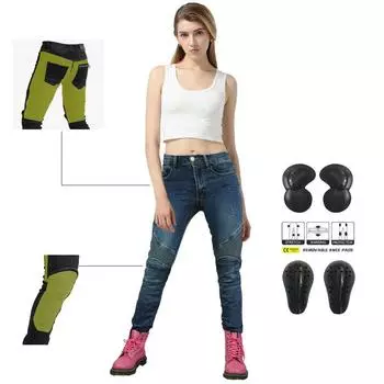 LOONG + BIKER + мотоциклетные джинсы, женские брюки с защитой от падения на мотоцикле, устойчивый к разрыву, прочный кевлар L чёрный