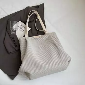 Loose Bag Women s Large Capacity 2024 New Arrival Autumn Versatile Canvas Shoulder Bag College Student Class Tote Bag Beige