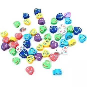 Бусины россыпью 10 шт. Мягкие керамические бусины Love для изготовления ювелирных изделий, бусины для украшений своими руками, материал для творчества, креативные бусины в форме сердца, бусины зелёный