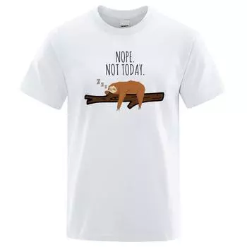 Свободная удобная футболка Nope Not Today Sloth с коротким рукавом унисекс футболка с рисунком Folivora топы унисекс женская футболка с коротким рукавом L