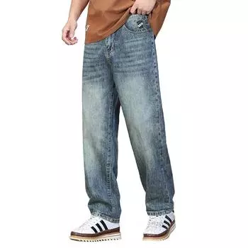 Loose New Spring and Summer Cone-shaped Bag Embroidered Design Loose Straight Jeans 28