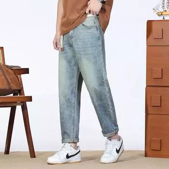 Loose New Spring and Summer New Thin Cone Embroidered Loose Long Jeans 28