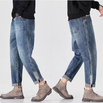 Loose Size Jeans, Men s Spring and Autumn Trend, Men s Harun Pants, Side Panels, Trendy Harun Men s Clothing 28