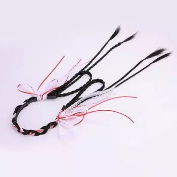 Lop Eared Rabbit Wig Braided Headband Female High Skull Top Plate God Star Same Style Cute Hair Accessories Hair Band French/Ballet sweetheart [red-braid]]