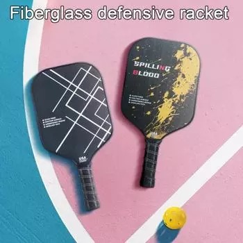 Лопасть для пиклбола из стекловолокна с нескользящей ручкой Легкая конструкция Точное управление Удобная ручка Ракетка для пиклбола Инструмент для тренировок для начинающих C