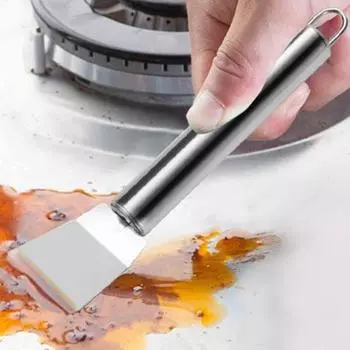 Лопата для чистки из нержавеющей стали, кухонный инструмент с отверстиями для подвешивания, простой в использовании, многоразовый, устойчивый к ржавчине скребок для оттаивания льда для кафе, ресторана, пекарни серебряный