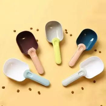 Лопата для корма для собак Эргономичный дизайн Большая емкость Зажим для сумки из АБС-пластика Корм для домашних животных розовый/синий