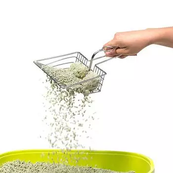 Лопата для кошачьего туалета, большая, из нержавеющей стали, металлическая, с мелкими отверстиями, железная лопата Лопата для кошачьего туалета, товары для домашних животных, бытовая техника, общие сведения серебряный