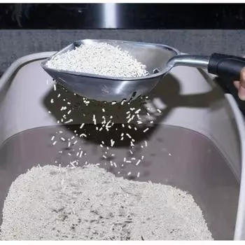 Лопата для кошачьего туалета, инструмент для уборки и сбора домашних животных, металлическая ложка для кошачьего навоза с длинной ручкой, большой ящик для кошачьего навоза, легко чистить синий