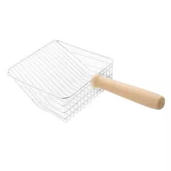 Лопата для кошачьего туалета из нержавеющей стали, лопата с деревянной ручкой, совок для домашних животных, чистящие средства для кошачьего песка