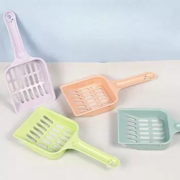 Лопата для кошачьего туалета, легкая, разноцветная, с выемками, сетка, лопата для кошачьего туалета, чистящая миска для домашних животных, лопата для кошачьего туалета Cat litter shovel фиолетовый