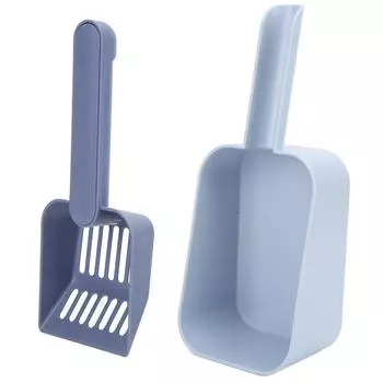 Лопата для кошачьих какашек Многофункциональная эргономичная портативная пластиковая лопата для кошачьего туалета для домашних кошекBlue