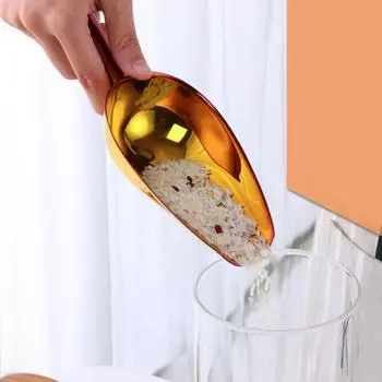 Лопата для льда Совок для льда Из нержавеющей стали Лопатка для льда Лопата для попкорна Совок для попкорна Совок для муки Многоцелевой бар Вечеринка Свадьба Лопата для еды с длинной ручкой