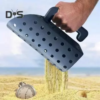 Лопата для песка, инструмент для обнаружения с эргономичной ручкой, универсальное применение, быстрое просеивание песка, лопата для копания металла 1 Set