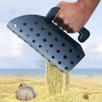 Лопата для песка, инструмент для обнаружения с эргономичной ручкой, универсальное применение, быстрое просеивание песка, лопата для копания металла 1 Set