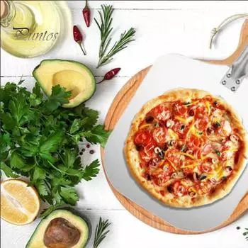 Лопата для пиццы 12-дюймовая пищевая пицца Складная термостойкая деревянная ручка из нержавеющей стали Расширенная гладкая поверхность Высокопрочная съемная головка Стабильная A