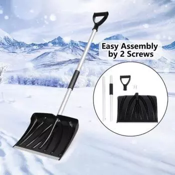Лопата для снега Съемный инструмент для уборки снега с двухсекционной ручкой Большая вместимость Простая сборка Снег оранжевый