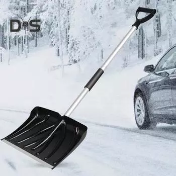 Лопата для снега Съемный инструмент для уборки снега с двухсекционной ручкой Большая вместимость Простая сборка лопаты для снега для подъездной дороги Сад Кемпинг оранжевый