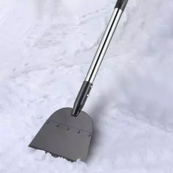 Лопата для снега Yousheng Flat, скребок для льда, 55 дюймов, стальной измельчитель снега и льда с 3-секционной ручкой, инструмент для удаления льда с газона, кромки подъездной дороги, прополки чёрный