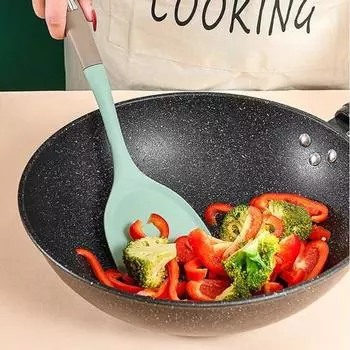 Лопатка для готовки Не липкая Легко моется Отличная кухонная деревянная ручка Гаджеты A