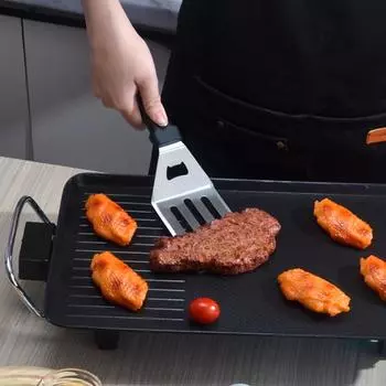 Лопатка для гриля с противоожоговой ручкой, квадратная/прямоугольная, лопатка для стейков, скребок для блинов, пицца Style E