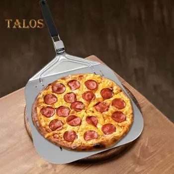 Лопатка для пиццы из нержавеющей стали со складной ручкой, антипригарное покрытие, механизм блокировки безопасности, простая очистка, многофункциональный инструмент для выпечки A