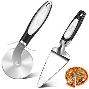 Лопатка для пиццы из нержавеющей стали Треугольная лопатка для чизкейка для выпечки и приготовления 2 pcs