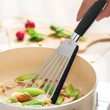 Лопатка для приготовления пищи, антипригарная лопатка для сковороды, термостойкая силиконовая ручка, нескользящая кухонная лопатка для дома красный