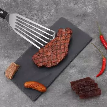 Лопатка для рыбы из нержавеющей стали с прорезями для жарки, многоцелевая насадка для стейков, яйцо S-Plastic Handle