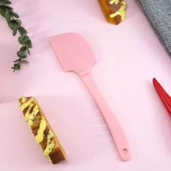 Лопатка для смешивания. Устойчивость к высоким температурам. Мягкая с подставкой. Легко моется. Съемная конструкция. Розовый. розовый