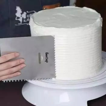 Лопатка для торта из пищевой нержавеющей стали, прямоугольная лопатка для крема, кухонные принадлежности для выпечки, инструменты для моделирования тортов, волнистый край