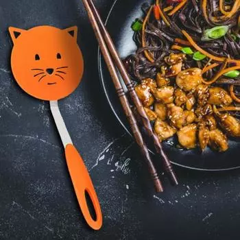 Лопатка для жарки кошек, термостойкая, антипригарная, из нержавеющей стали, нейлоновая, противоскользящая, многофункциональная, для вока