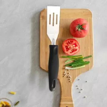 Лопатка для жарки, мини-сервировочная лопаточка из нержавеющей стали для переворачивания, соскабливания, эргономичная сковорода с противоскользящей ручкой для блинов, яиц, пирожных, кухонные принадлежности C чёрный