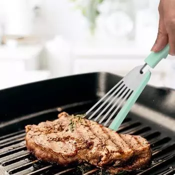 Лопатка для жарки, многофункциональная посуда, удобная ручка, удобная кухонная лопатка для жарки рыбы, лопаточка для блинов, аксессуары для приготовления пищи синий