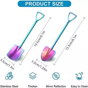 Лопатка из нержавеющей стали, набор кофейных ложек, креативная чайная ложка, десертная ложка для мороженого, столовые приборы, подарочная посуда на день рождения