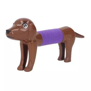 Лопающаяся трубка Fidget Toy Dog Design красочная гибкая растягивающаяся трубка для детей коричневый цвет коричневый