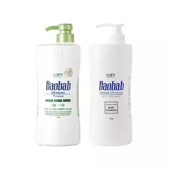 Lopen Baobab Baby Powder Treatment 1000ml + Lopen Baobab Dry Shampoo 1000ml, 1 set
