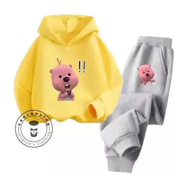 Loppy Cartoon Супер красивый принт с рисунком для детей 3-14 лет Мягкая текстура Экономически эффективный Популярный комплект с капюшоном 100