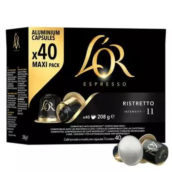 LOR Nespresso совместимые капсулы Ristretto 40 капсул